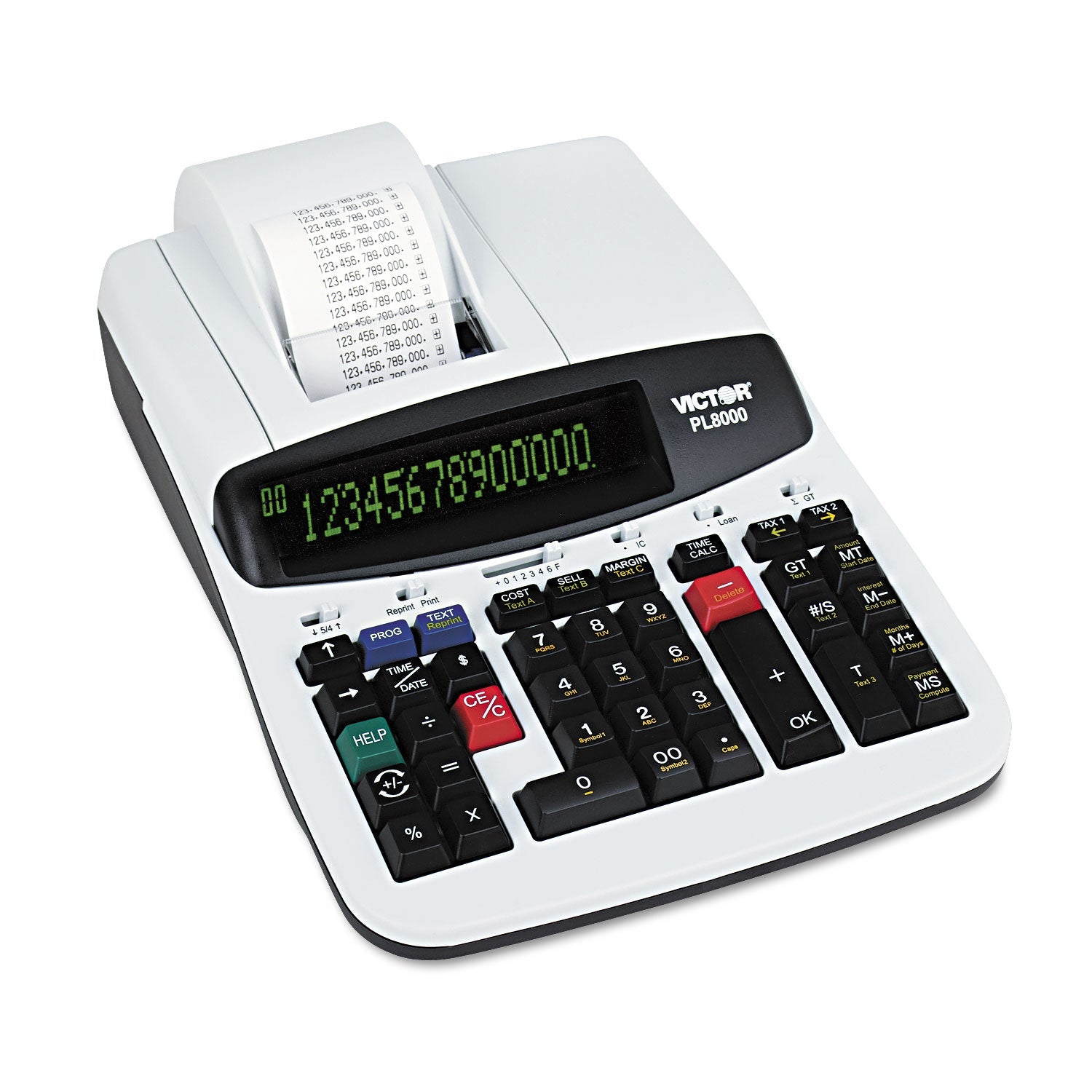 Victor PL8000 One-Color Prompt Logic Printing Calculator, Black Print, 8 Lines/Sec