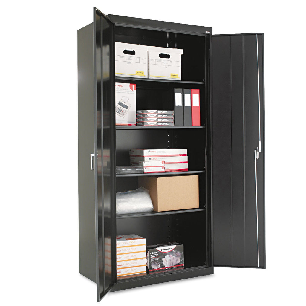 Alera Assembled 78" High Heavy-Duty Welded Storage Cabinet, Four Adjustable Shelves, 36w x 24d, Black