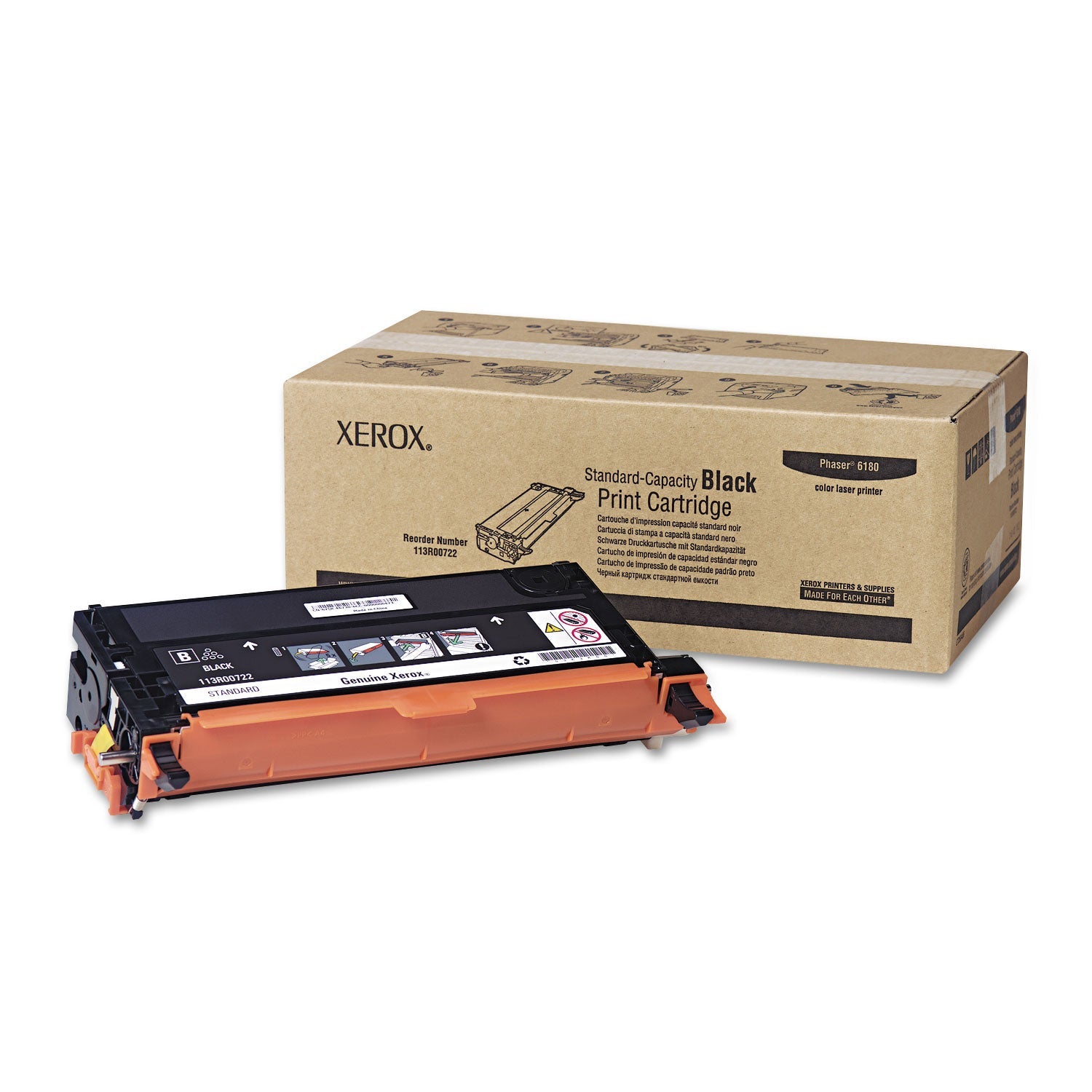 Xerox 113R00722 Toner, 3,000 Page-Yield, Black