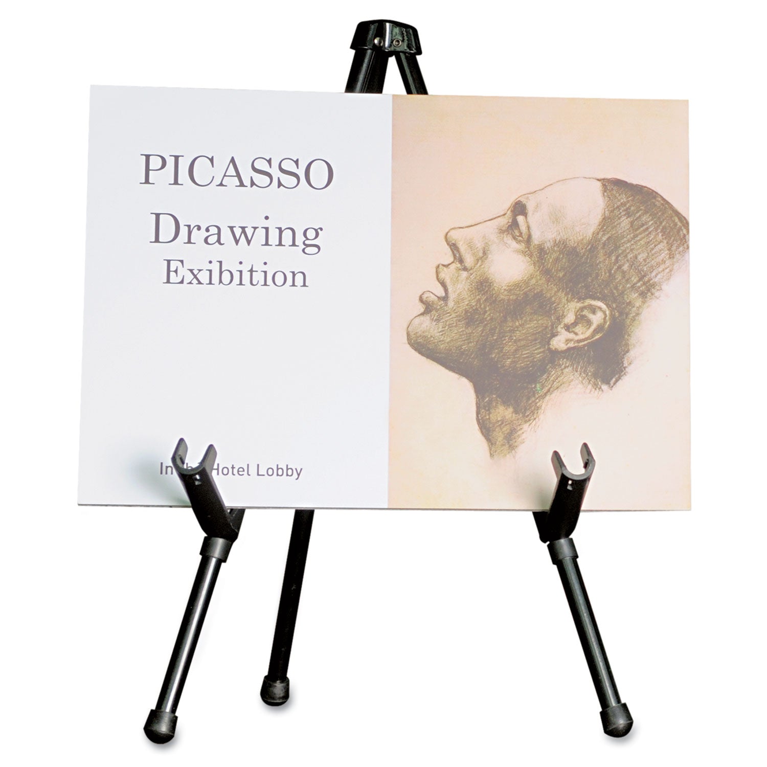 Universal Portable Tabletop Easel, 14" High, Steel, Black