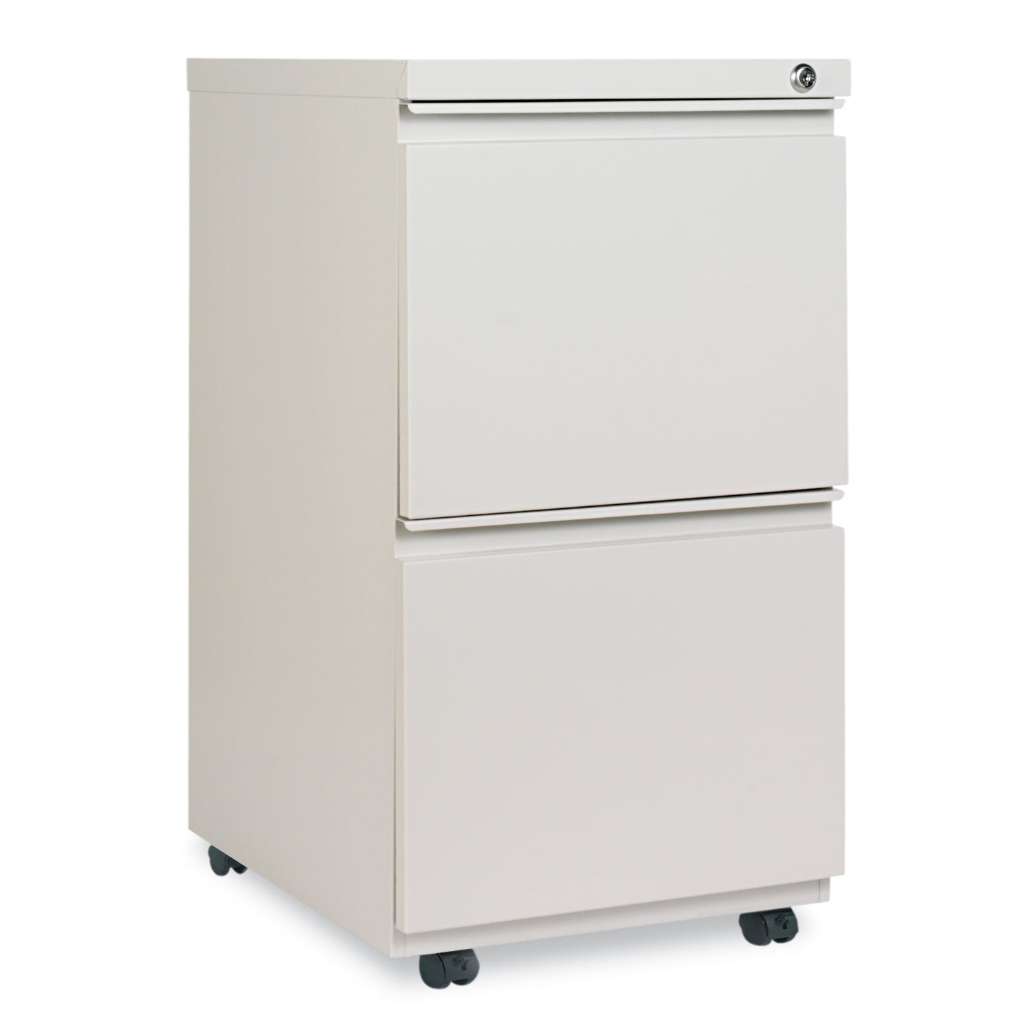 Alera File Pedestal with Full-Length Pull, Left or Right, 2 Legal/Letter-Size File Drawers, Light Gray, 14.96" x 19.29" x 27.75"