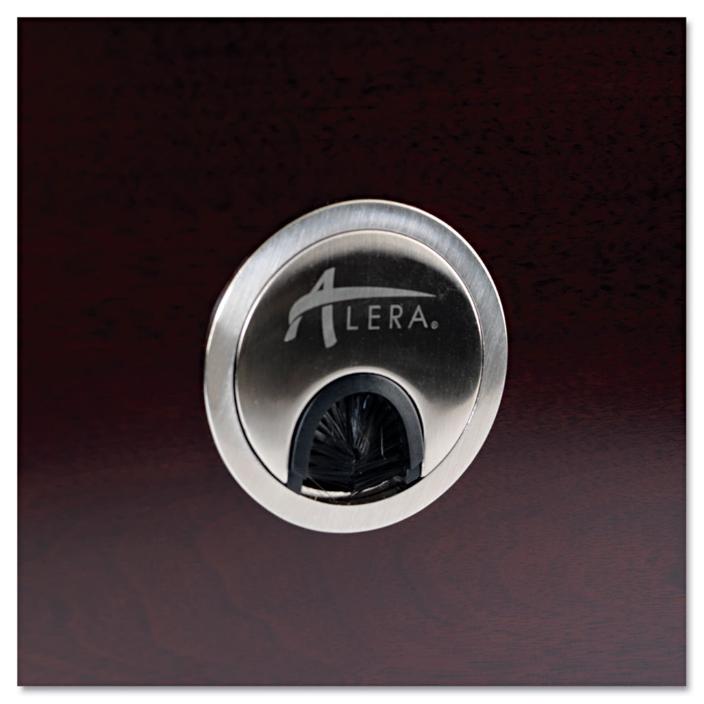 Alera Valencia Series Optional Grommets, 2.63" Diameter, Silver Metal, 2/Pack