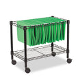 Alera One-Tier File Cart for Side-to-Side Filing, Metal, 1 Shelf, 1 Bin, 24" x 14" x 21", Black