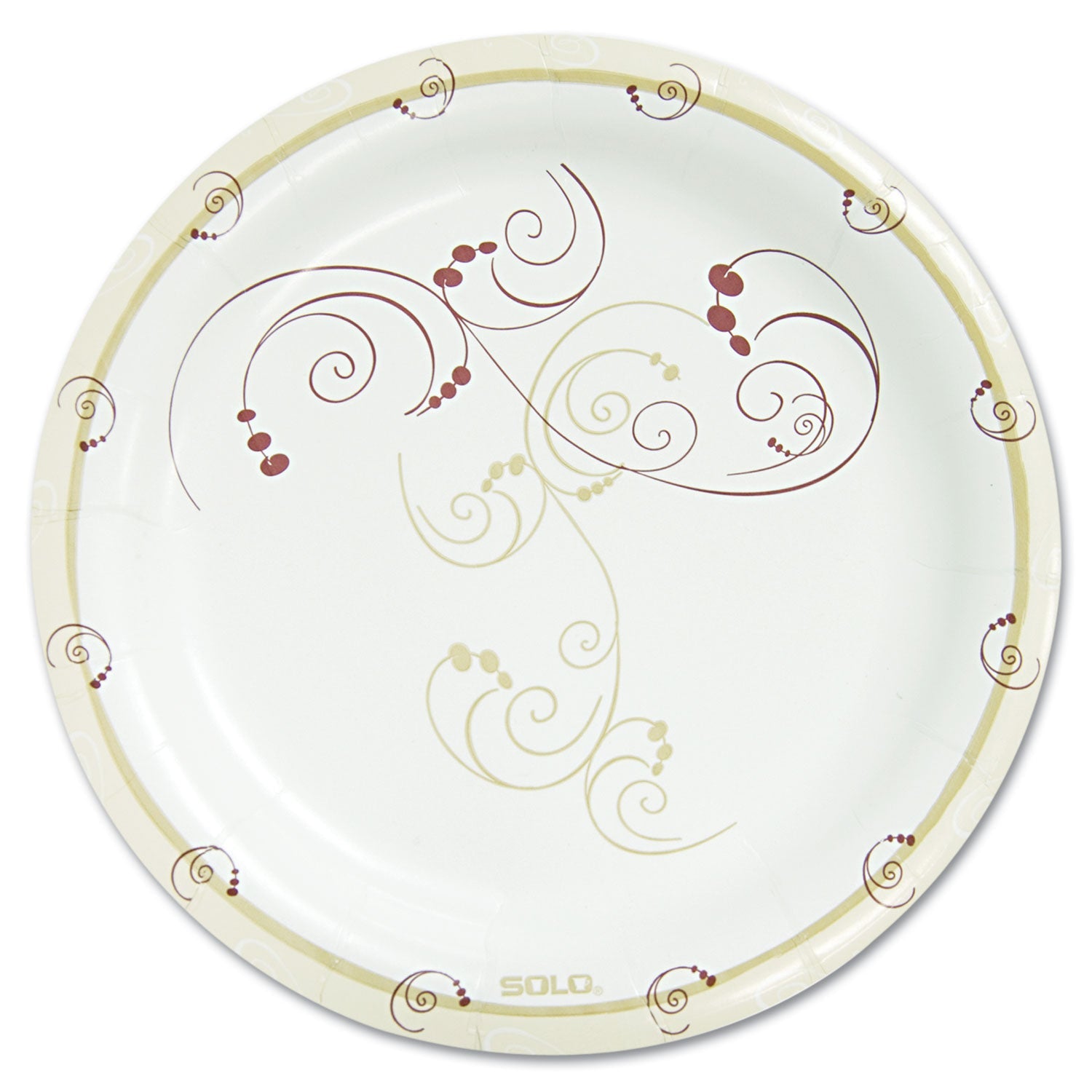 Dart Symphony Paper Dinnerware, Mediumweight Plate, 8.5" dia, Tan, 125/Pack, 4 Packs/Carton