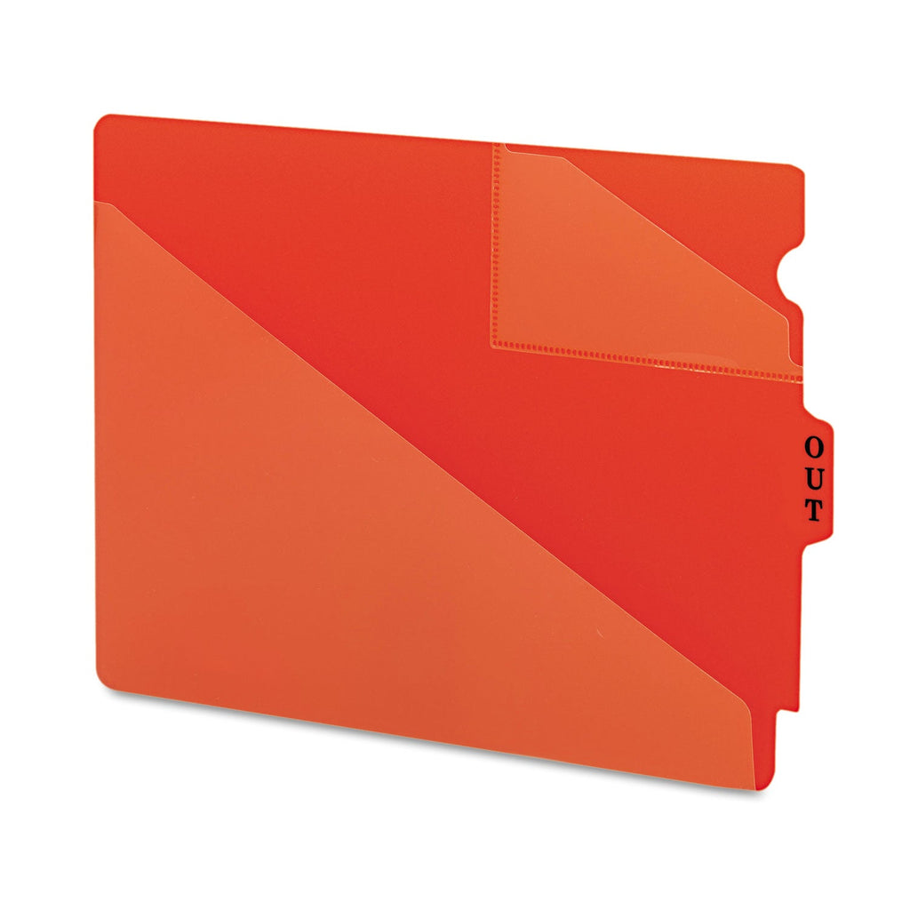 Smead End Tab Poly Out Guides, Two-Pocket Style, 1/3-Cut End Tab, Out, 8.5 x 11, Red, 50/Box
