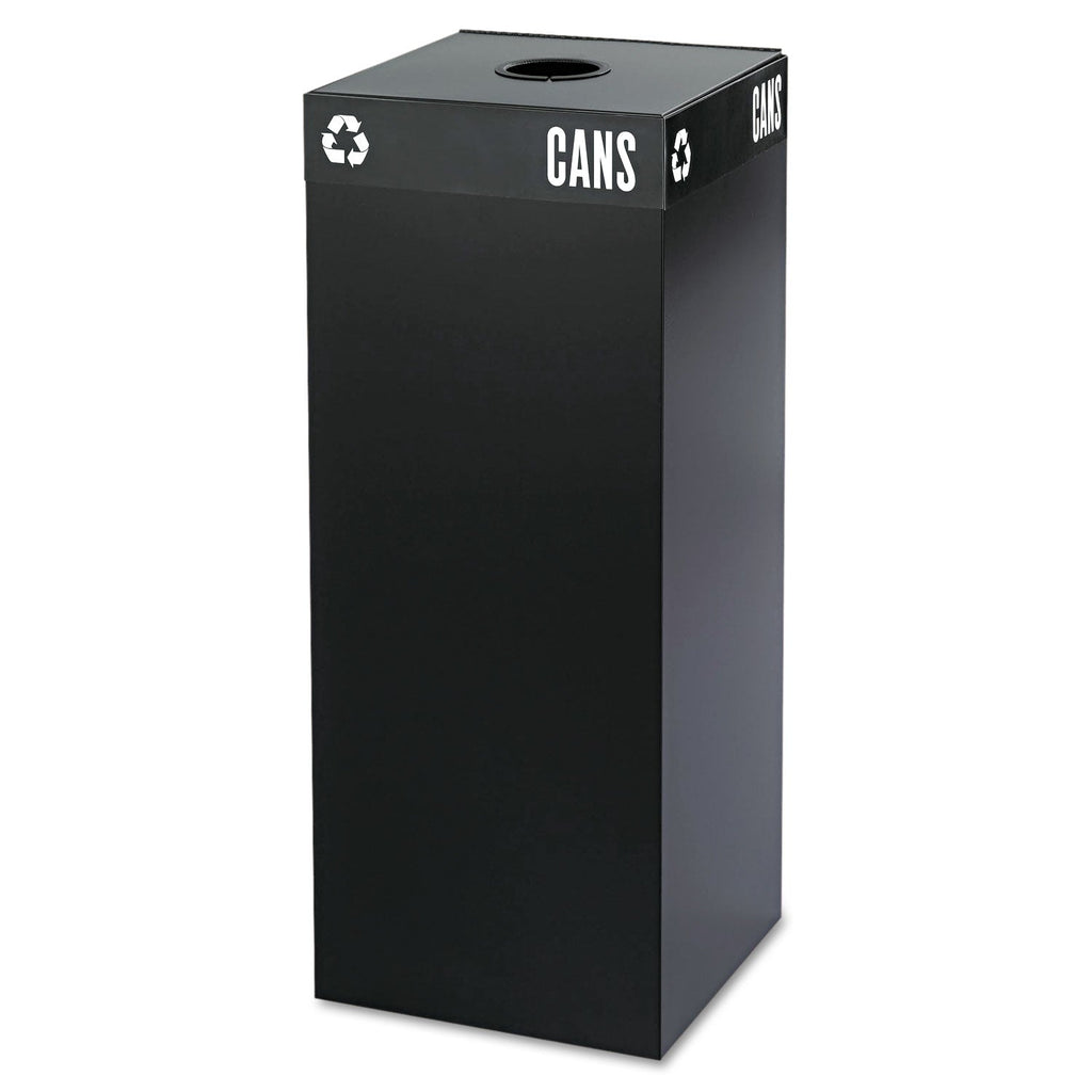 Safco Public Square Recycling Container Lid, Circular Opening, 15.25w x 15.25d x 2h, Black