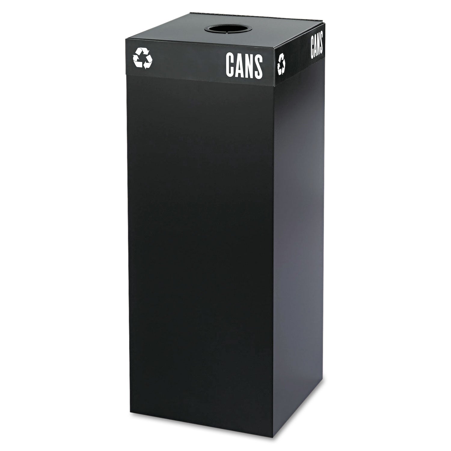 Safco Public Square Recycling Container Lid, Circular Opening, 15.25w x 15.25d x 2h, Black