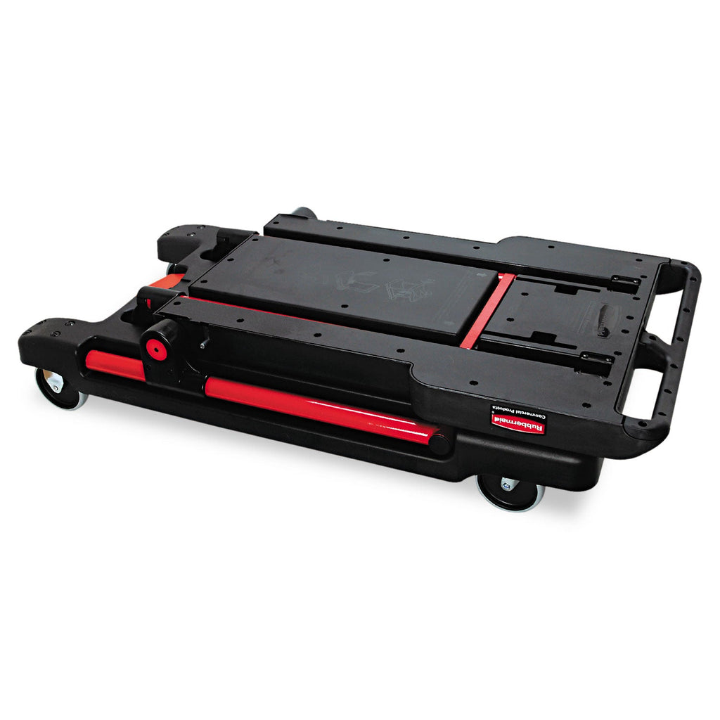 Rubbermaid Convertible Utility Cart, Plastic, 2 Shelves, 400 lb Capacity, 23.88" x 45.13" x 34.38", Black