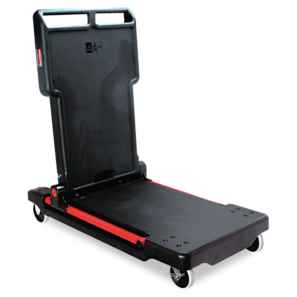 Rubbermaid Convertible Utility Cart, Plastic, 2 Shelves, 400 lb Capacity, 23.88" x 45.13" x 34.38", Black