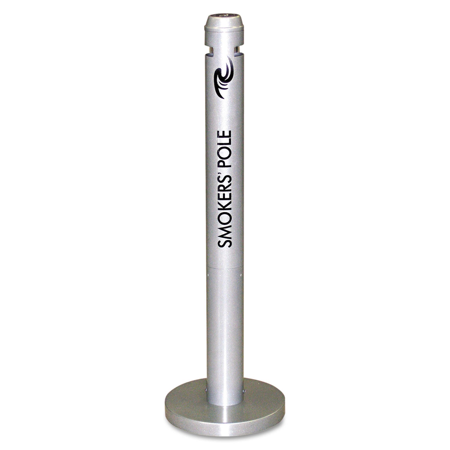 Rubbermaid Smoker's Pole, Round, Steel, 0.9 gal, 4 dia x 41h, Silver