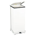 Rubbermaid Defenders Biohazard Step Can, Square, Steel, 13 gal, White