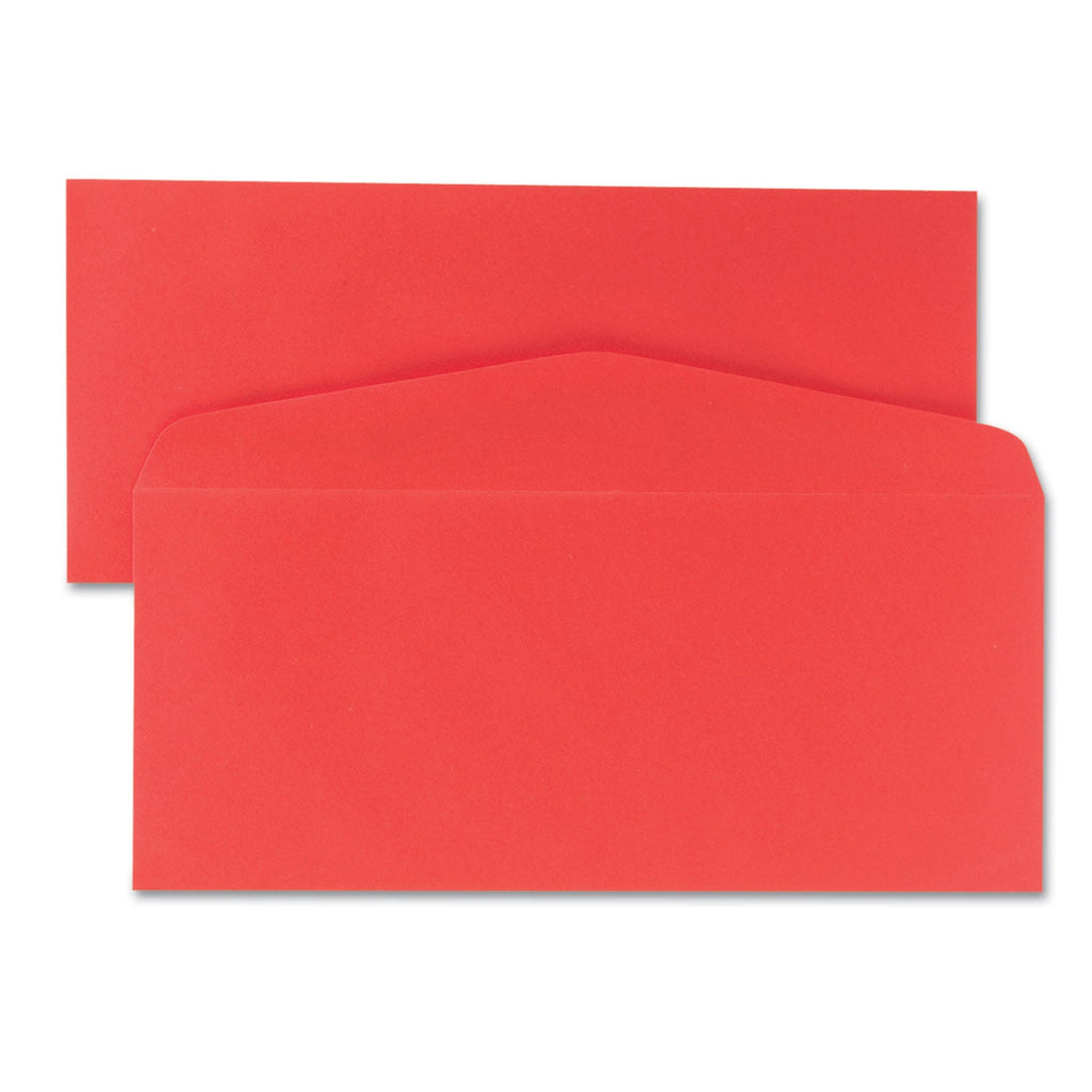 Quality Park Colored Envelope, #10, Commercial Flap, Gummed Closure, 4.13 x 9.5, Red, 25/Pack