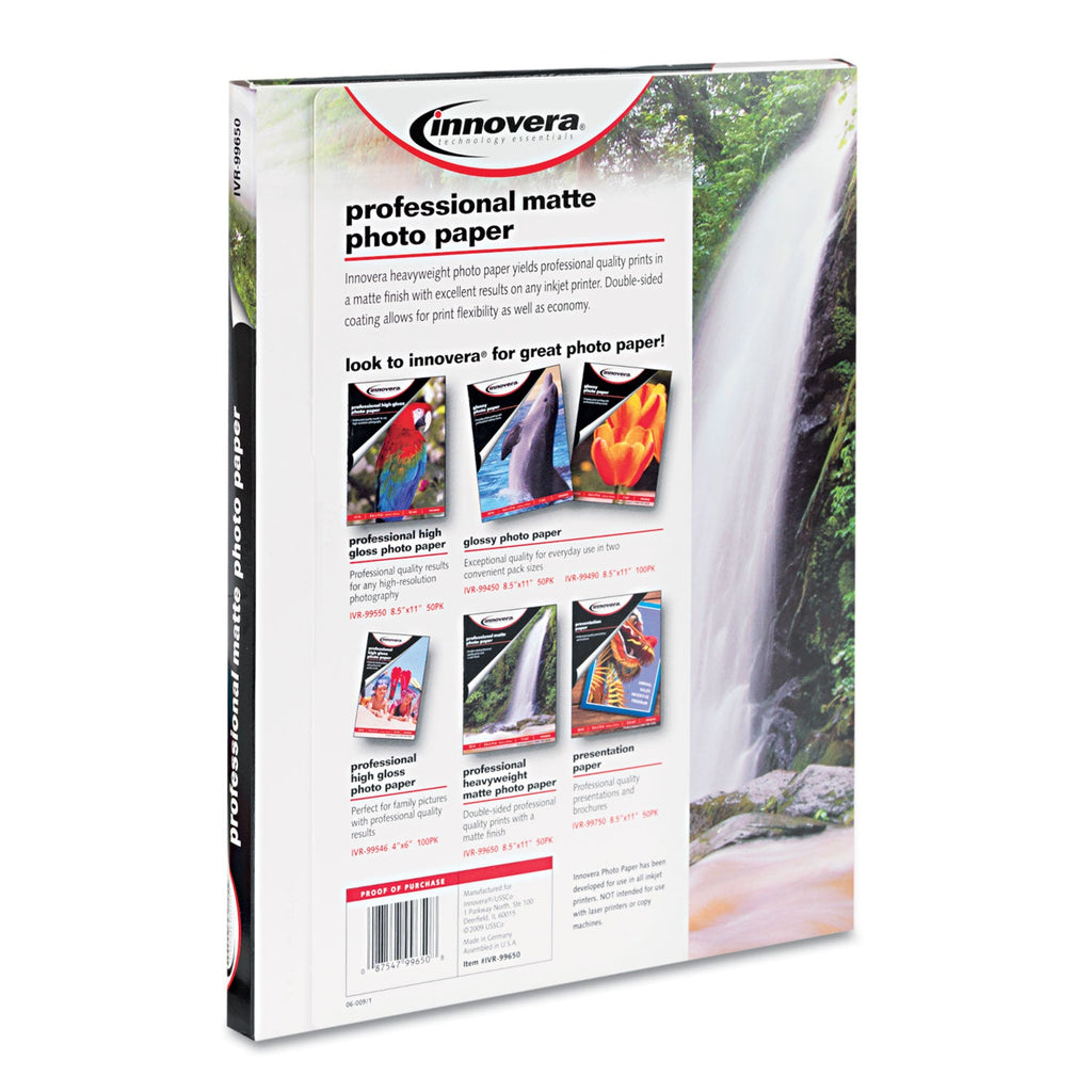 Innovera Heavyweight Photo Paper, 11 mil, 8.5 x 11, Matte White, 50/Pack