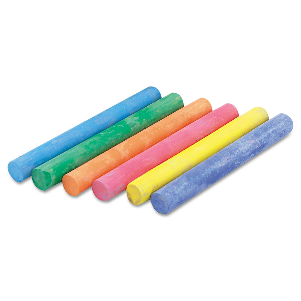 Prang Hygieia Dustless Board Chalk, 3.25" x 0.38" Diameter, Assorted, 12/Box