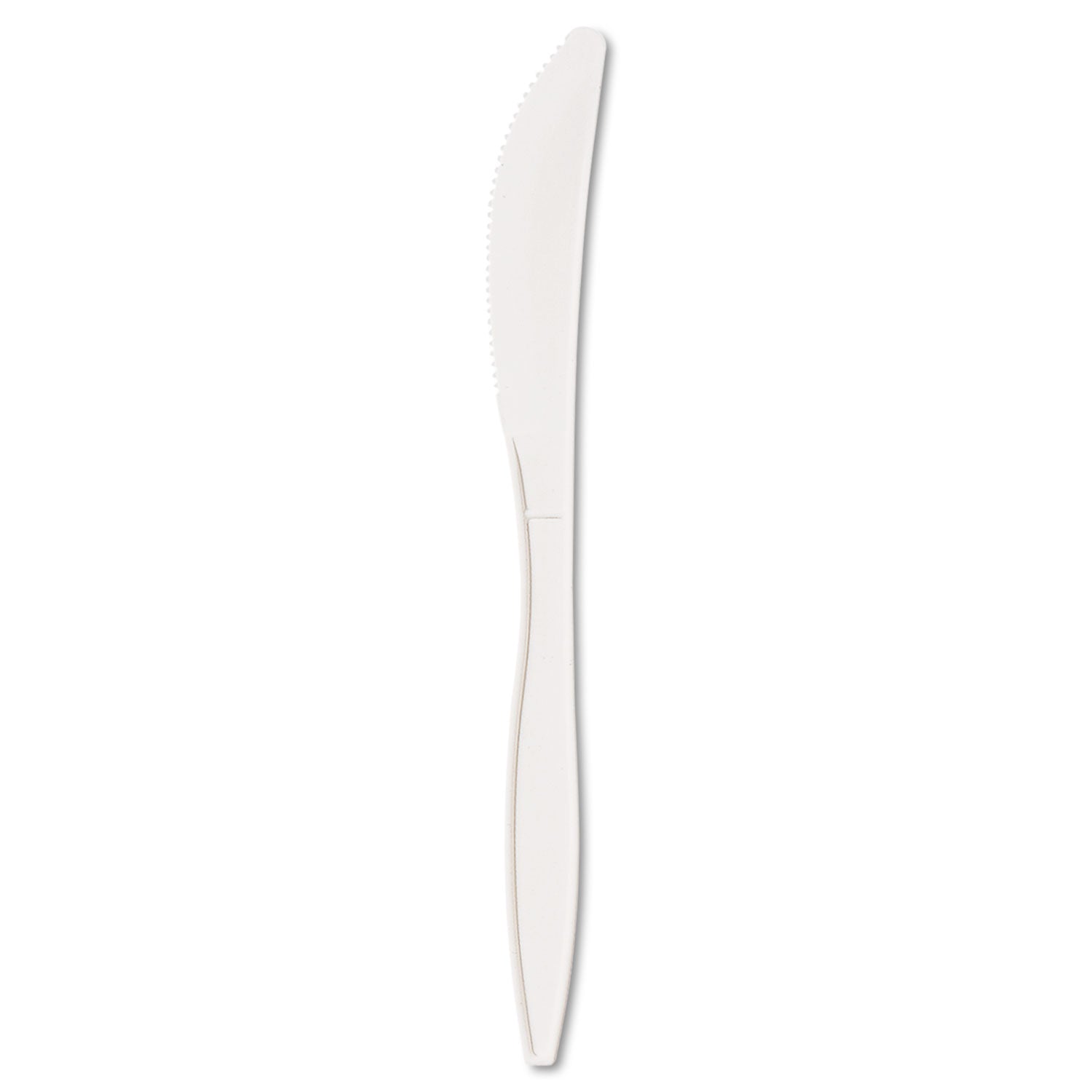 Boardwalk Mediumweight Polypropylene Cutlery, Knife, White, 1000/Carton