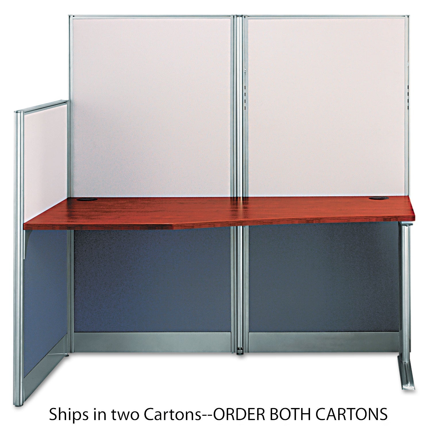 Bush Office in an Hour Collection Straight Workstation, 64.5" x 32.25" x 63", Hansen Cherry, (Box 2 of 2)