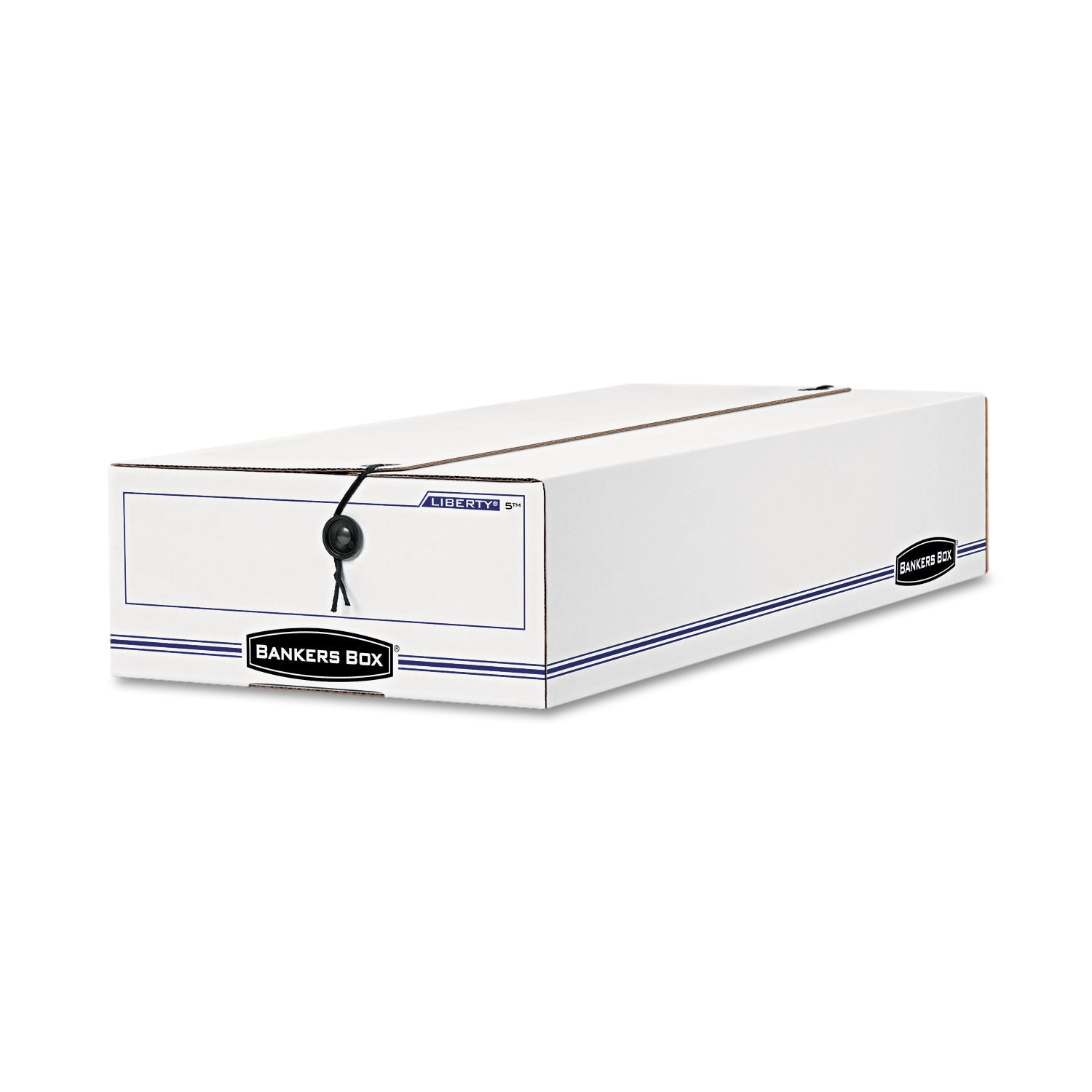 Bankers Box LIBERTY Check and Form Boxes, 11" x 24" x 5", White/Blue, 12/Carton