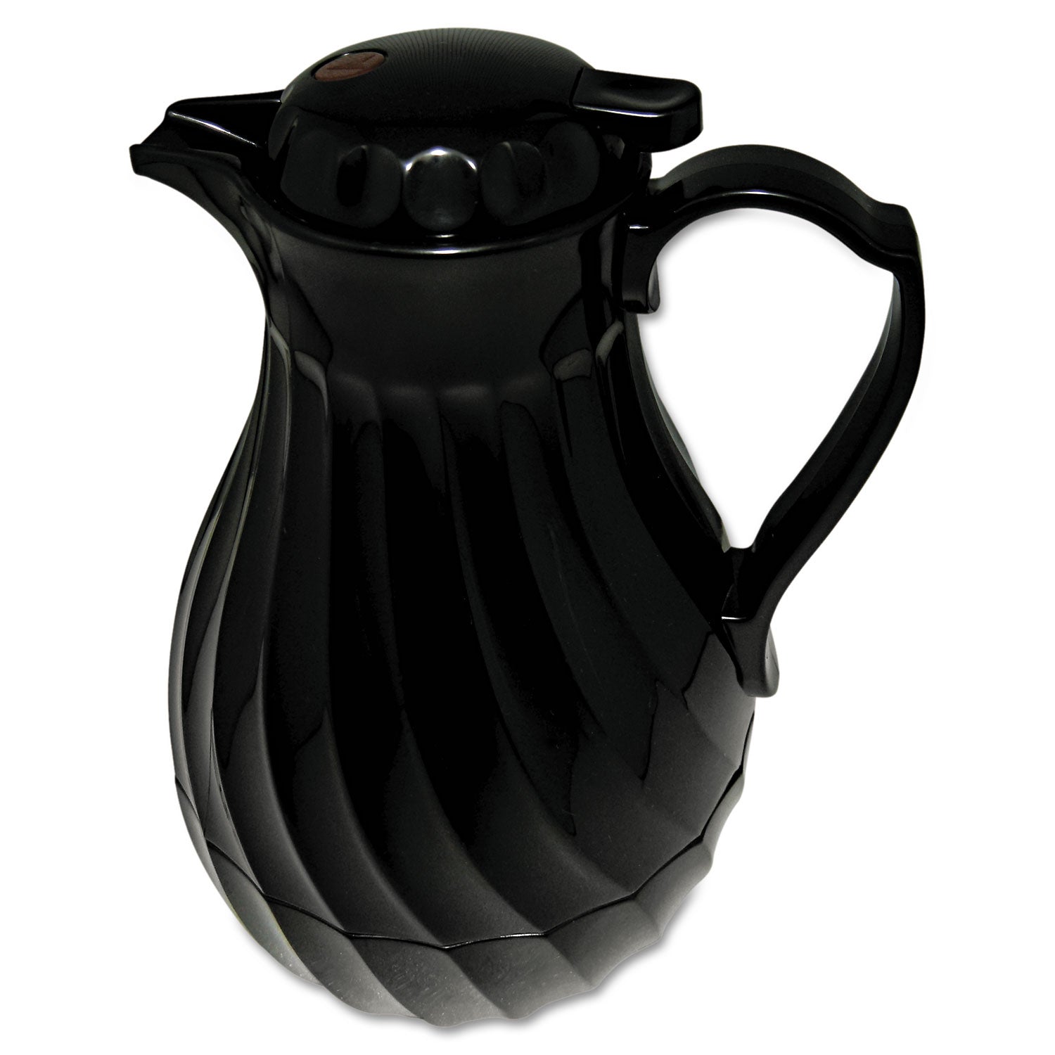 Hormel Poly Lined Carafe, Swirl Design, 40 oz, Black