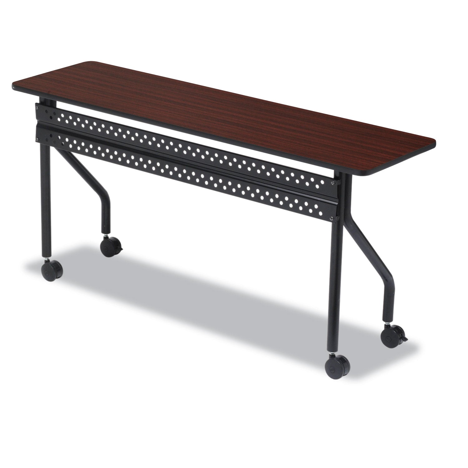 Iceberg OfficeWorks Mobile Training Table, Rectangular, 72w x 18d x 29h, Mahogany/Black