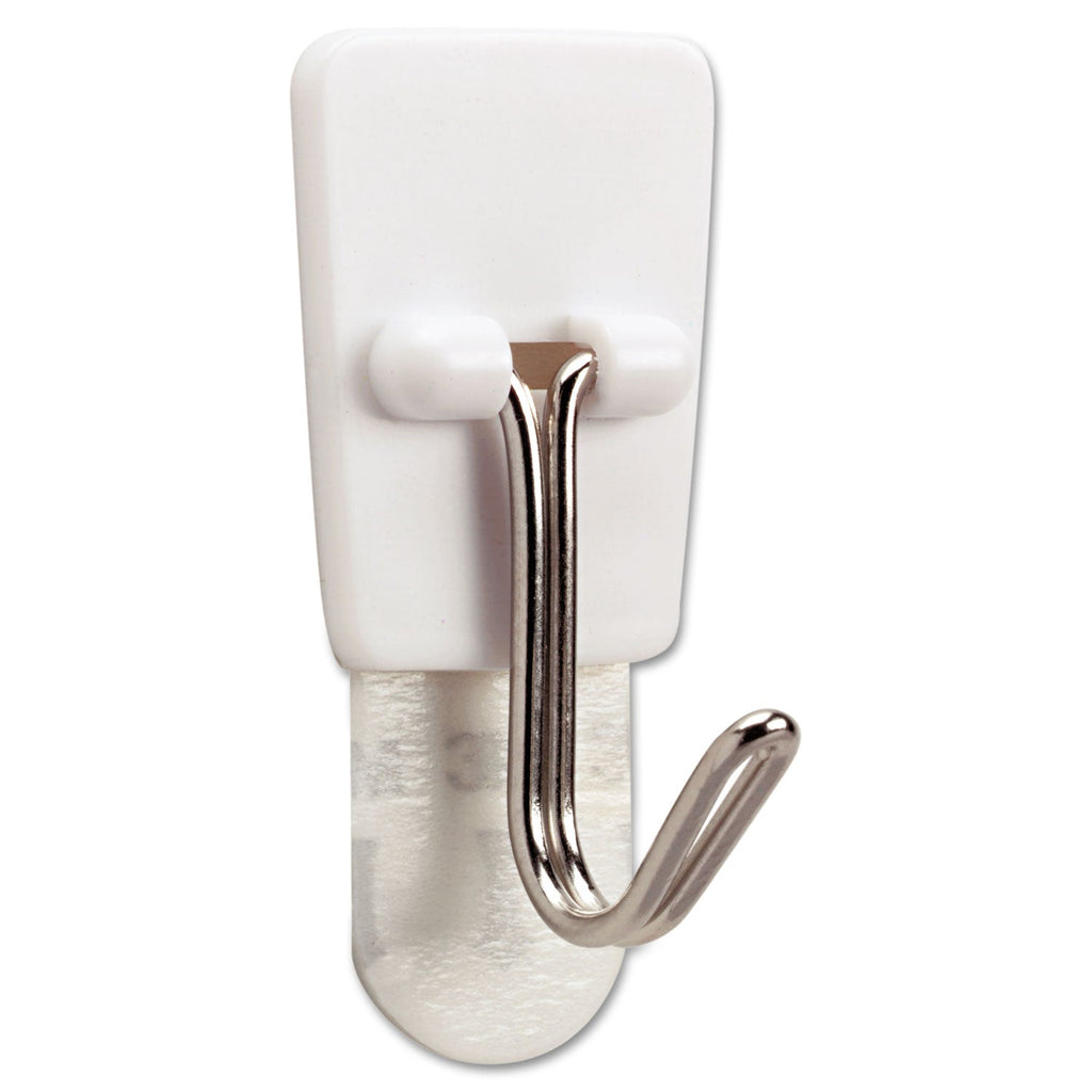 Command General Purpose Wire Hooks, Small, 0.5 lb Cap, White, 3 Hooks and 6 Strips/Pack