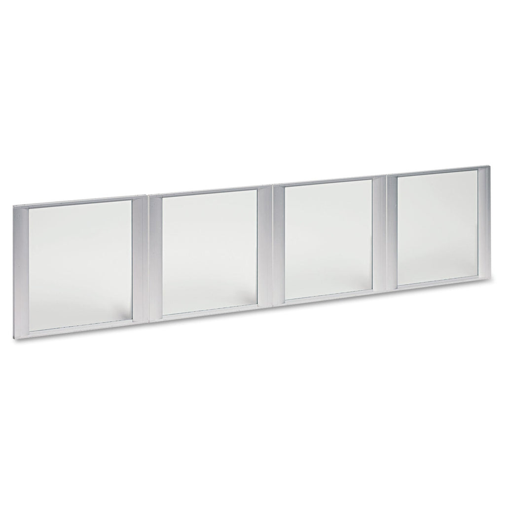 Alera Glass Door Set With Silver Frame For 72" Wide Hutch, 17w x 16h, Clear, 4 Doors/Set