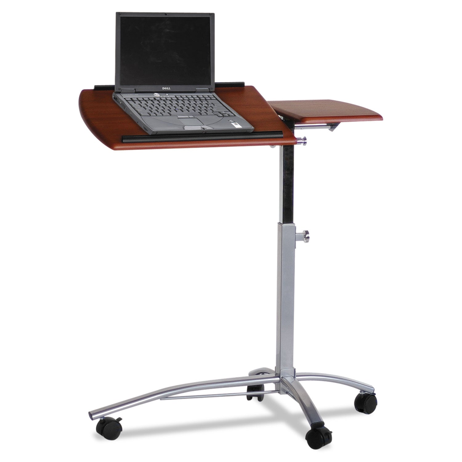 Safco Laptop Computer Caddy, 29.5" x 20" x 27" to 38", Medium Cherry