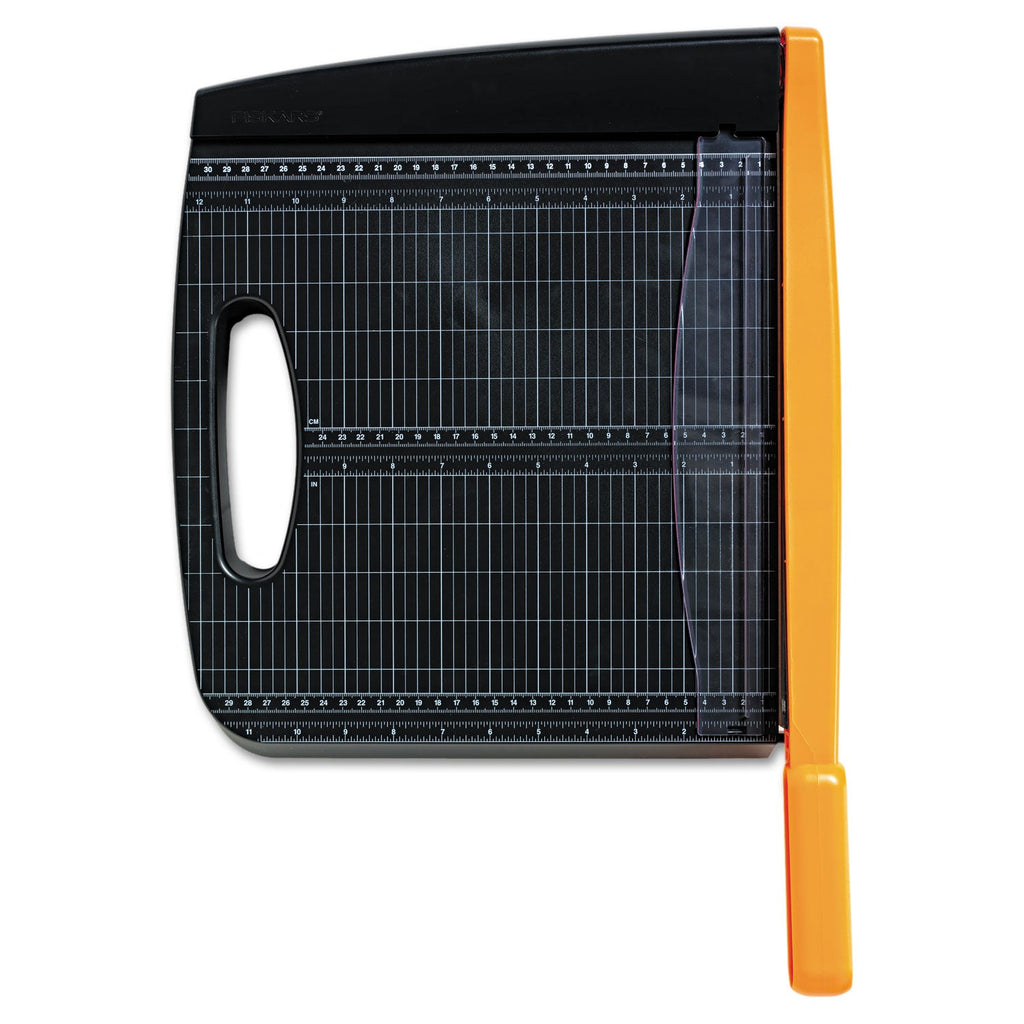 Fiskars Recycled Bypass Trimmer, 10 Sheets, 12" Cut Length, 21.3 x 12.3