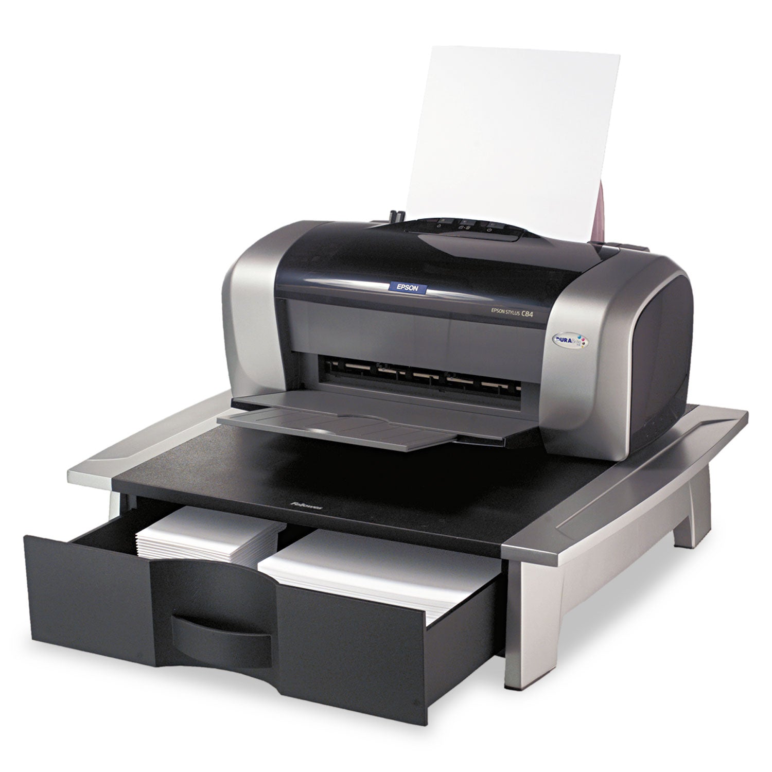 Fellowes Office Suites Printer/Machine Stand, 21.25 x 18.06 x 5.25, Black/Silver