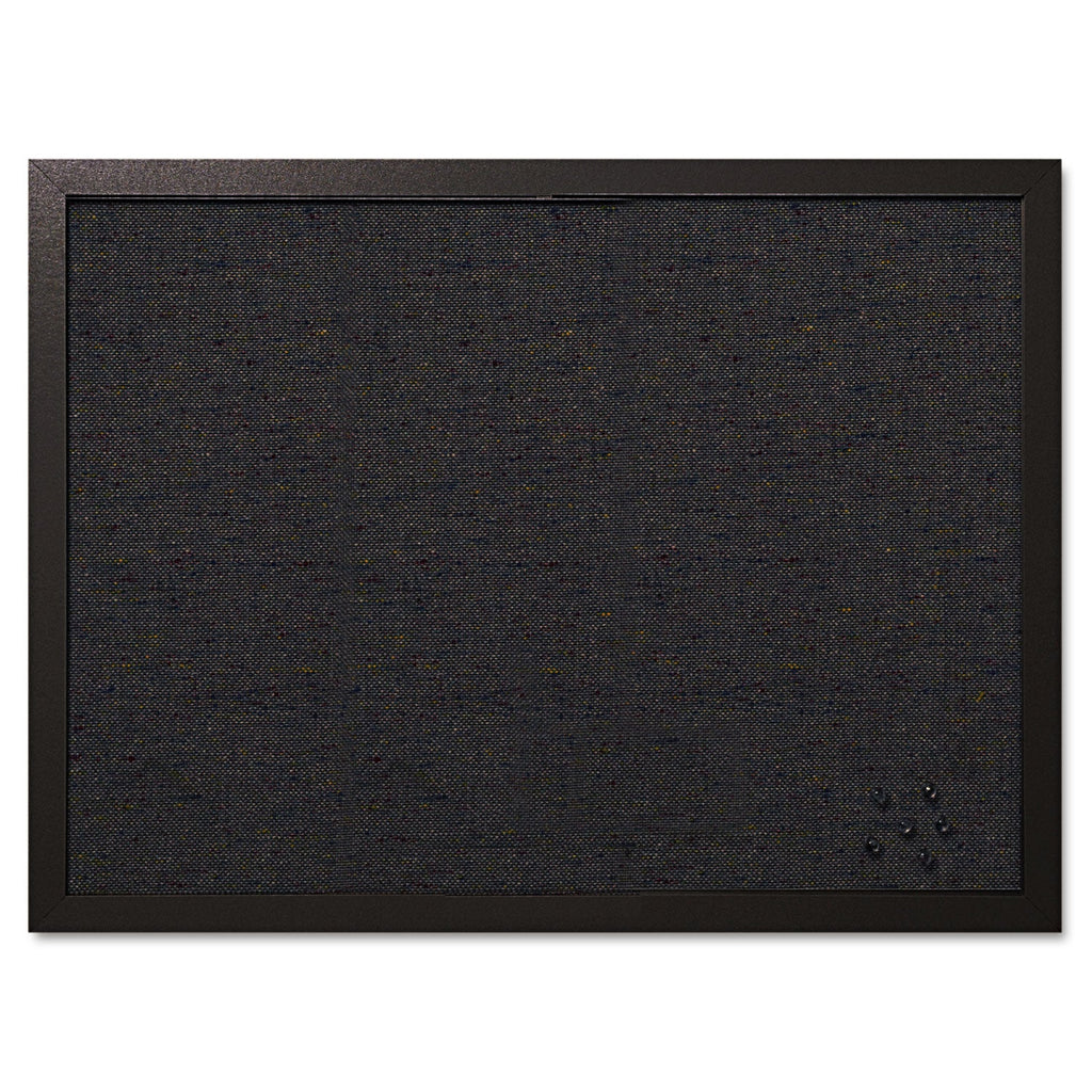 MasterVision Designer Fabric Bulletin Board, 24 x 18, Black Fabric/Black Frame