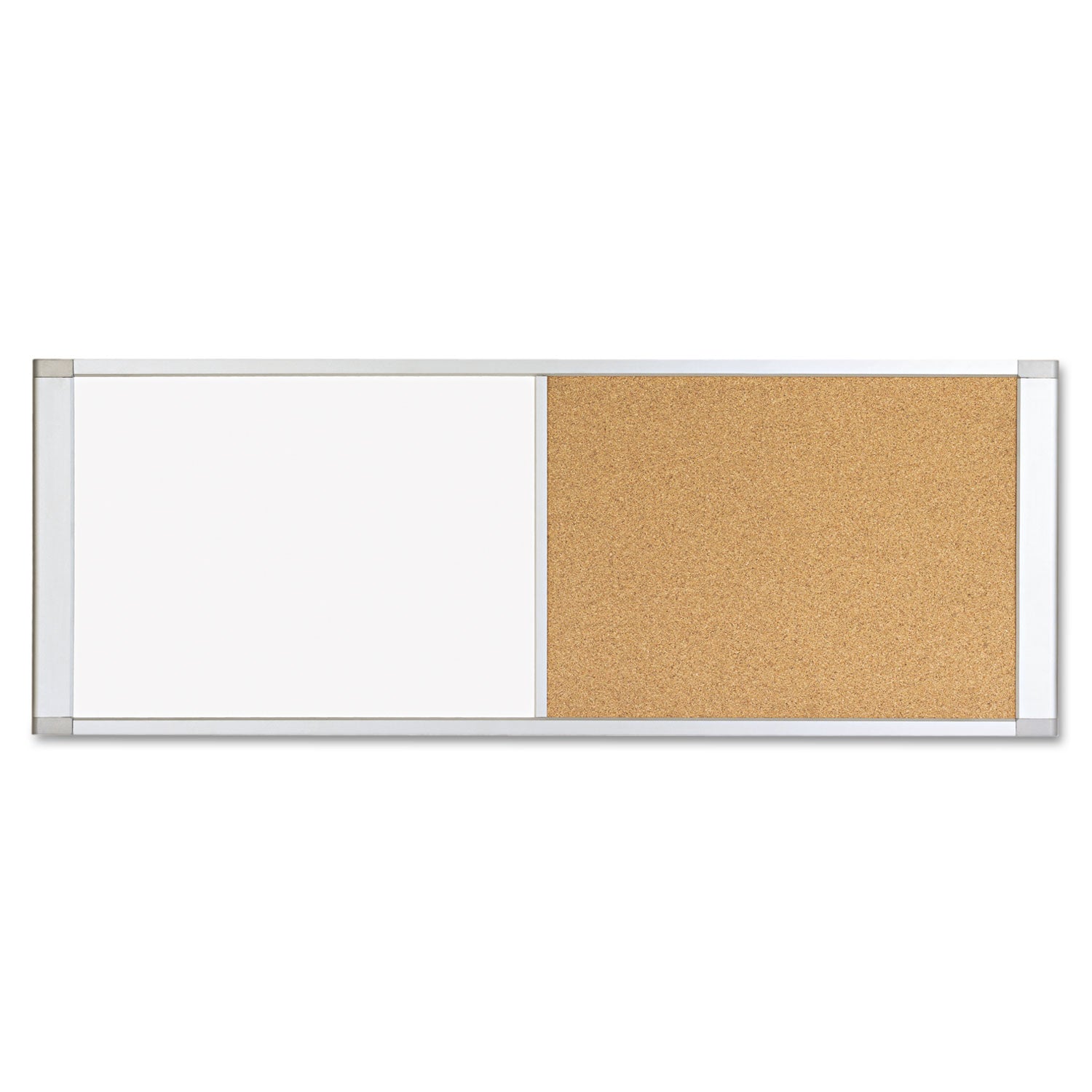 MasterVision Combo Cubicle Workstation Dry Erase/Cork Board, 48x18, Silver Frame