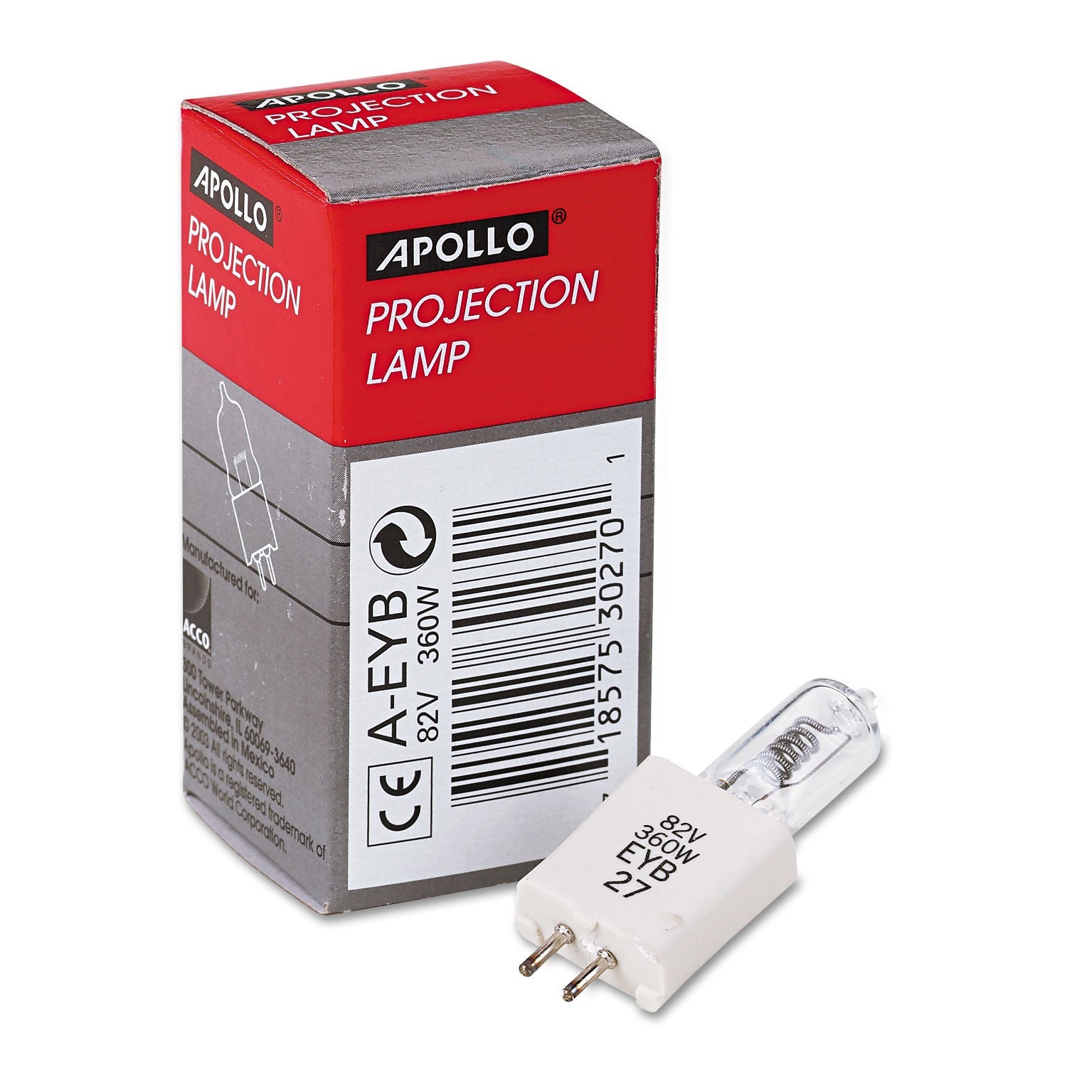 Apollo 360 Watt Overhead Projector Lamp, 82 Volt, 2-Pin, Ceramic Base