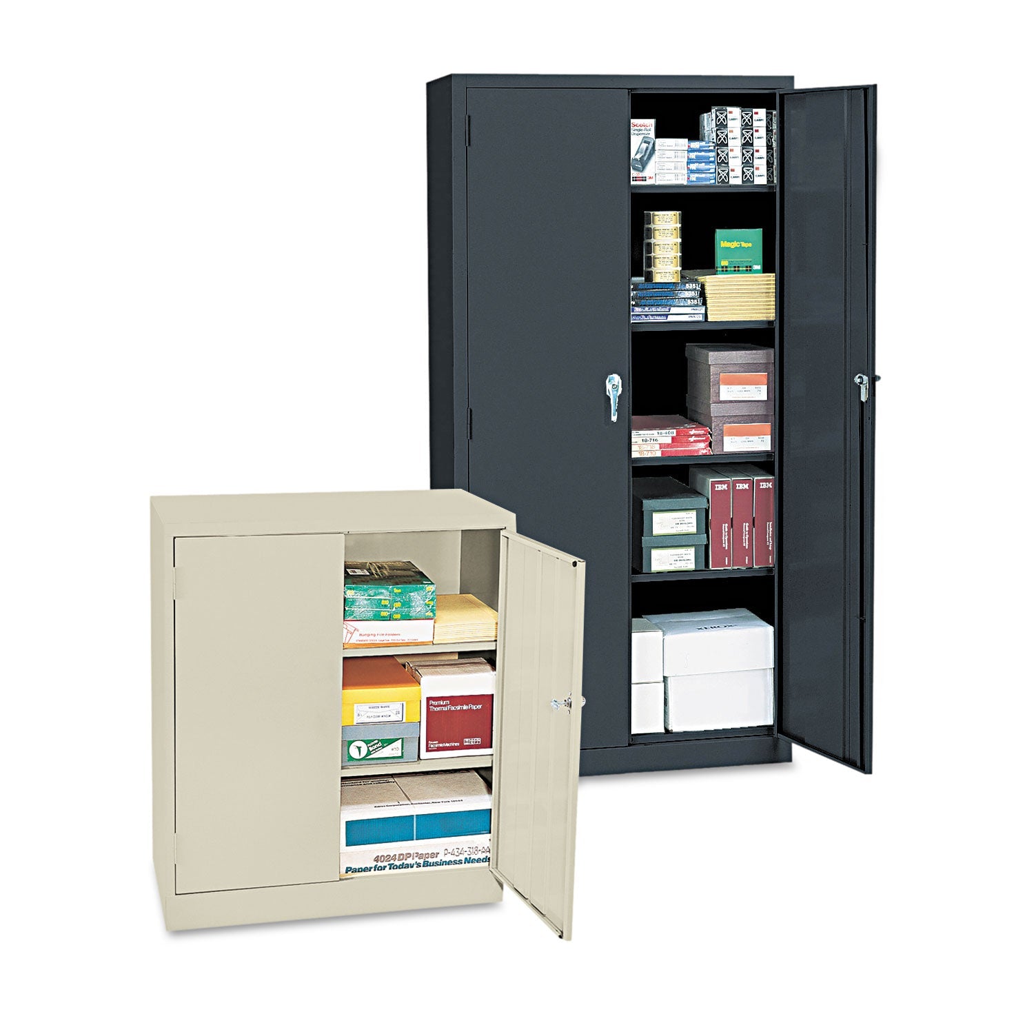 Alera Economy Assembled Storage Cabinet, 36w x 18d x 42h, Putty