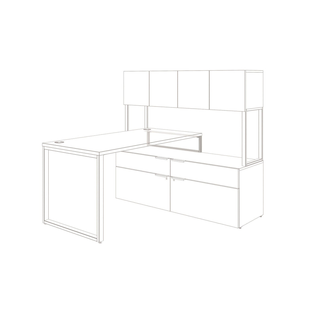 HON Voi O-Leg Support for Low Credenza, 2 x 29.75 x 7, Platinum Metallic