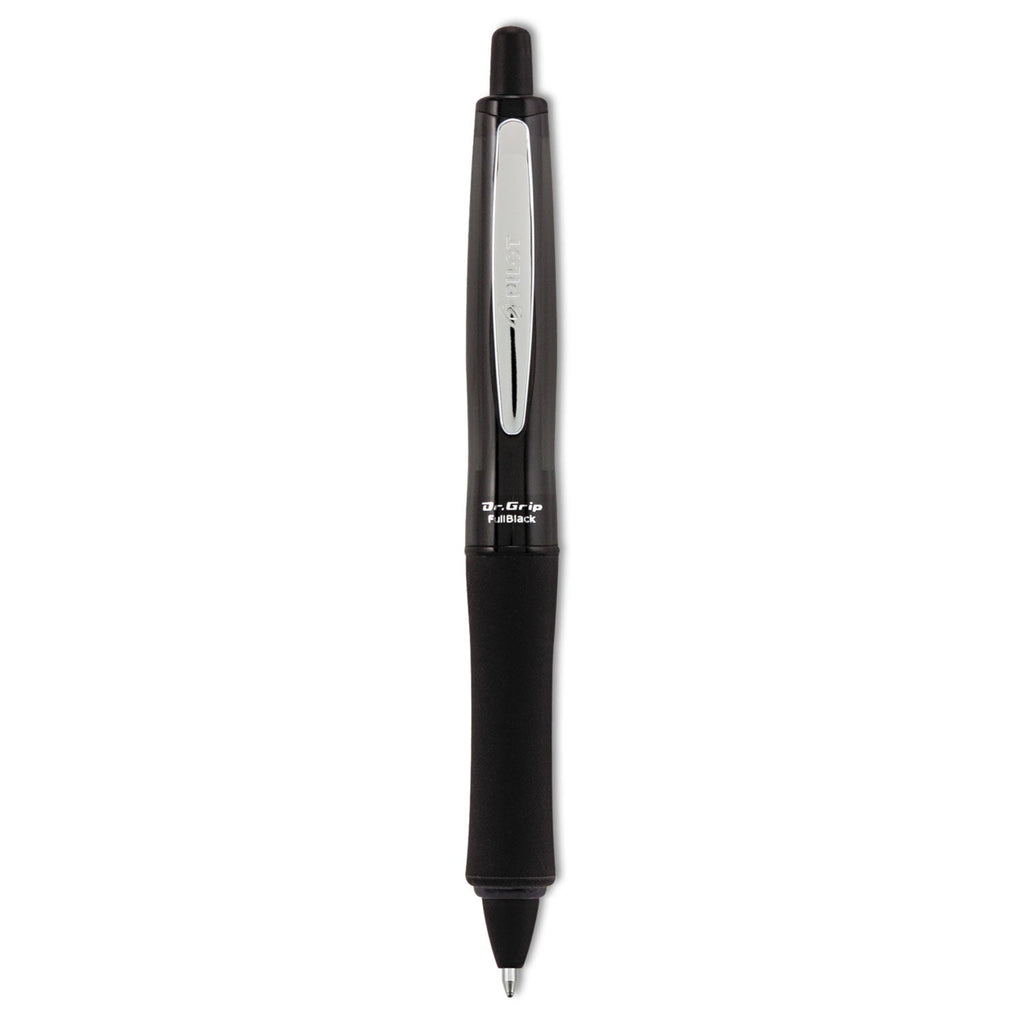 Pilot Dr. Grip FullBlack Advanced Ink Ballpoint Pen, Retractable, Medium 1 mm, Black Ink, Black Barrel