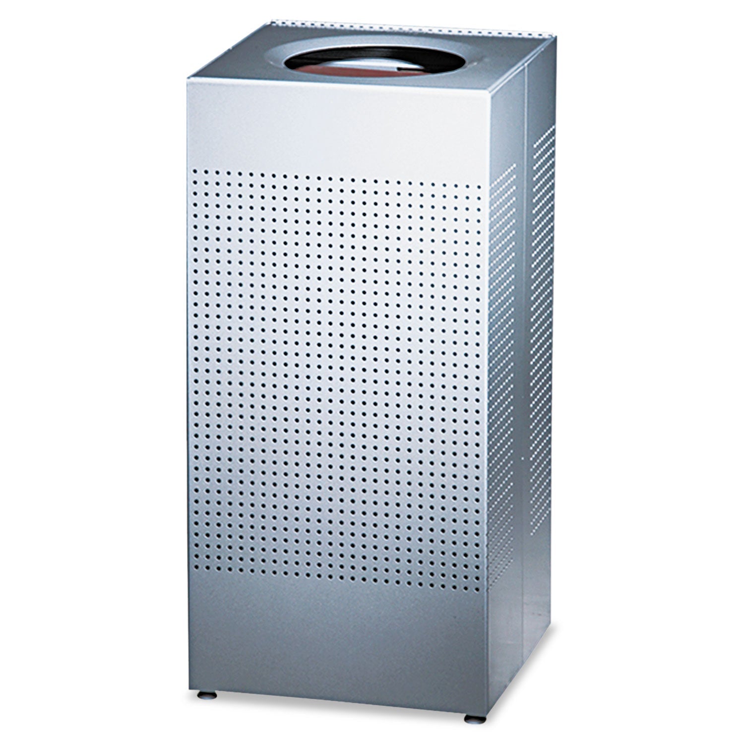 Rubbermaid Designer Line Silhouettes Receptacle, Steel, 16 gal, Silver Metallic