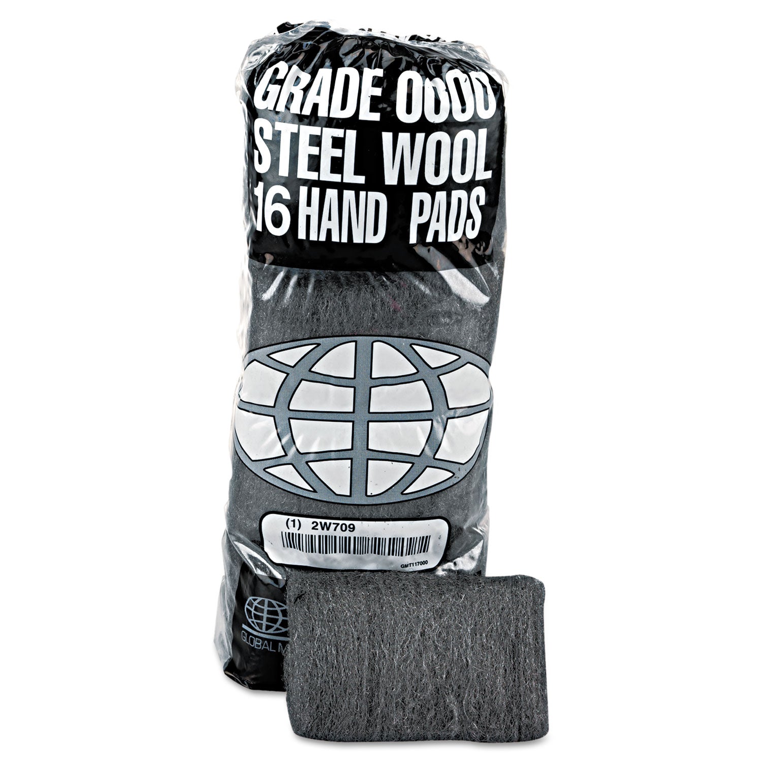 GMT Industrial-Quality Steel Wool Hand Pads, #0000 Super Fine, Steel Gray, 16 Pads/Sleeve, 12 Sleeves/Carton