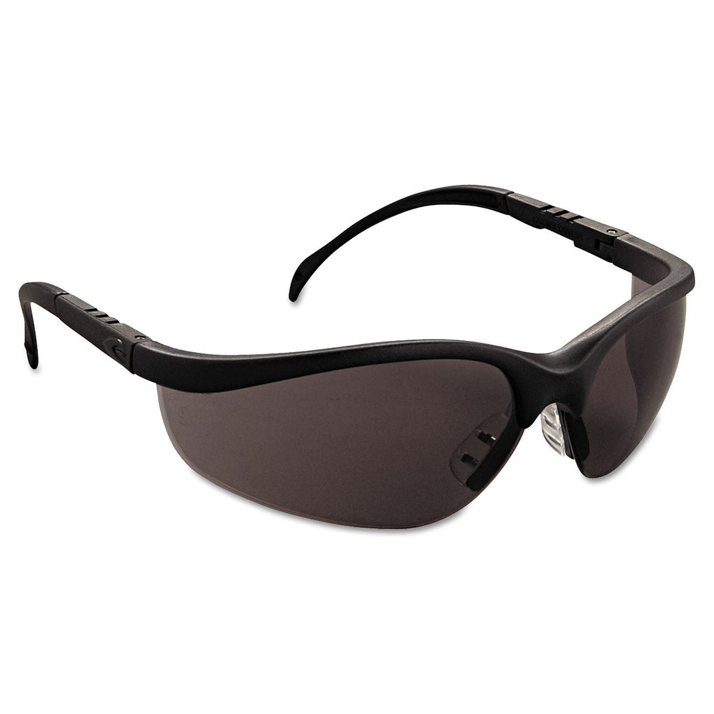 MCR Klondike Safety Glasses, Matte Black Frame, Gray Lens, 12/Box
