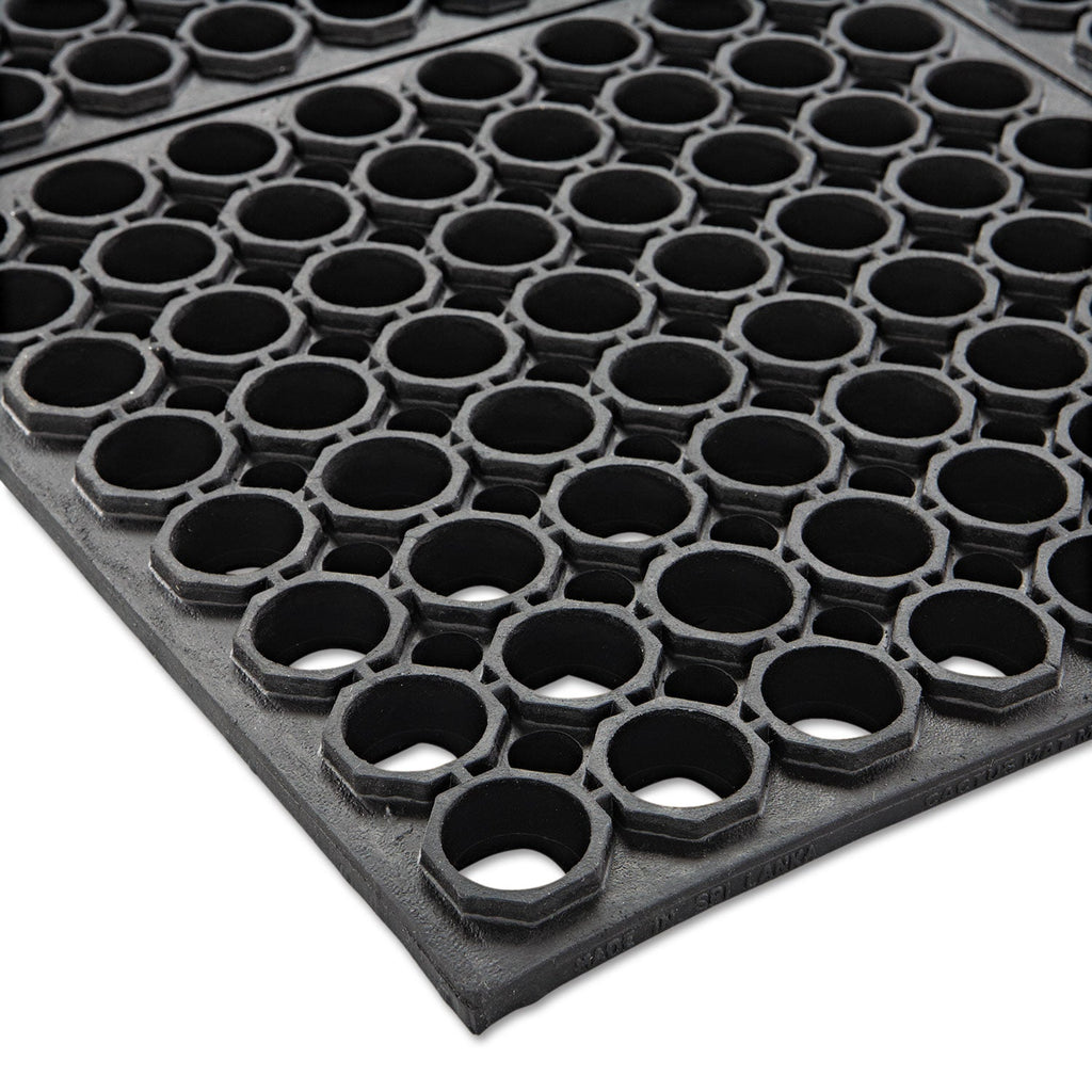 Crown Safewalk Heavy-Duty Anti-Fatigue Drainage Mat, General Purpose, 36 x 60, Black
