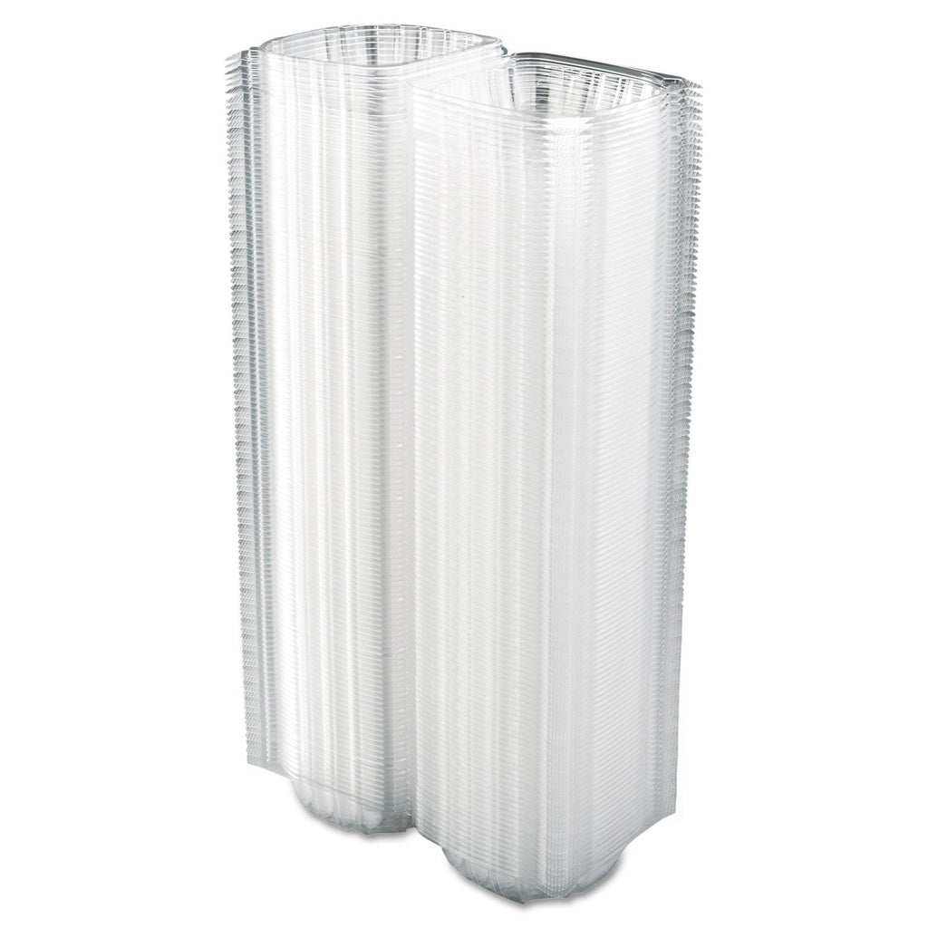 Dart ClearSeal Hinged-Lid Plastic Containers, 5.8 x 6 x 3, Clear, Plastic, 125/Pack, 4 Packs/Carton