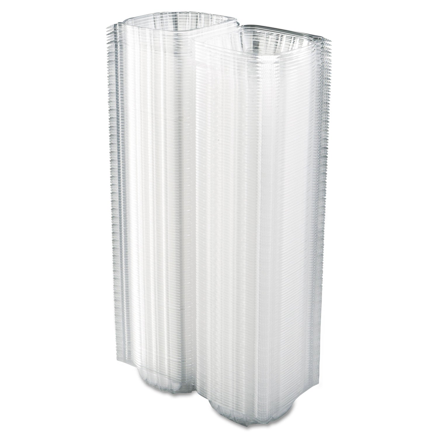 Dart ClearSeal Hinged-Lid Plastic Containers, 5.8 x 6 x 3, Clear, Plastic, 125/Pack, 4 Packs/Carton