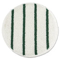 Rubbermaid Low Profile Scrub-Strip Carpet Bonnet, 19" Diameter, White/Green, 5/Carton