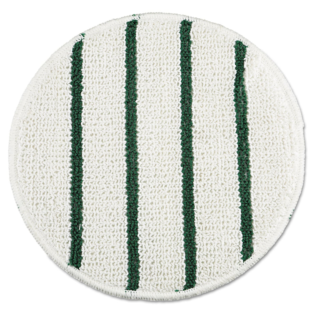 Rubbermaid Low Profile Scrub-Strip Carpet Bonnet, 21" Diameter, White/Green