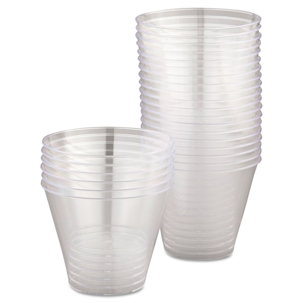 WNA Comet Smooth Wall Tumblers, 9 oz, Clear, Squat, 25/Pack, 20 Packs/Carton