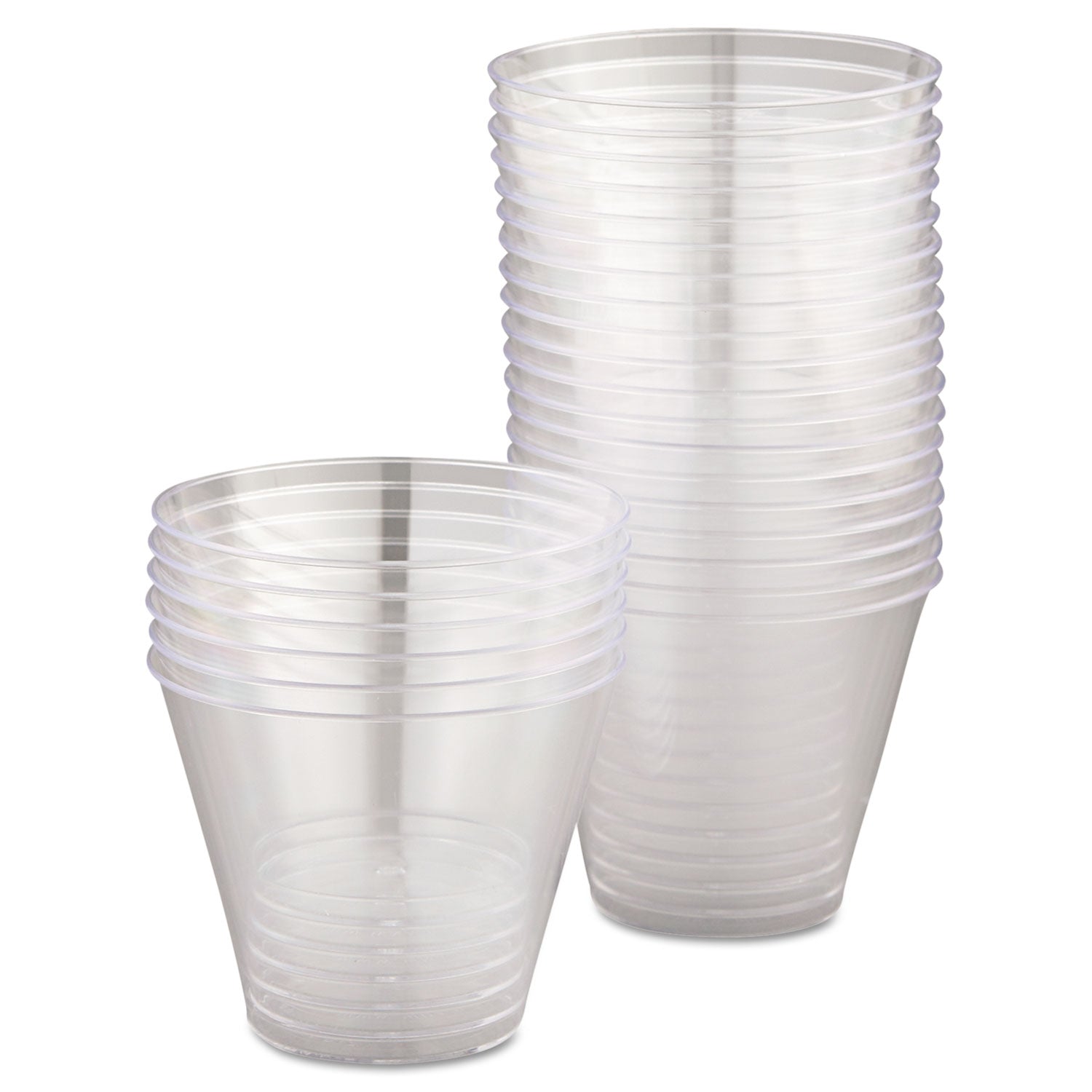 WNA Comet Smooth Wall Tumblers, 9 oz, Clear, Squat, 25/Pack, 20 Packs/Carton