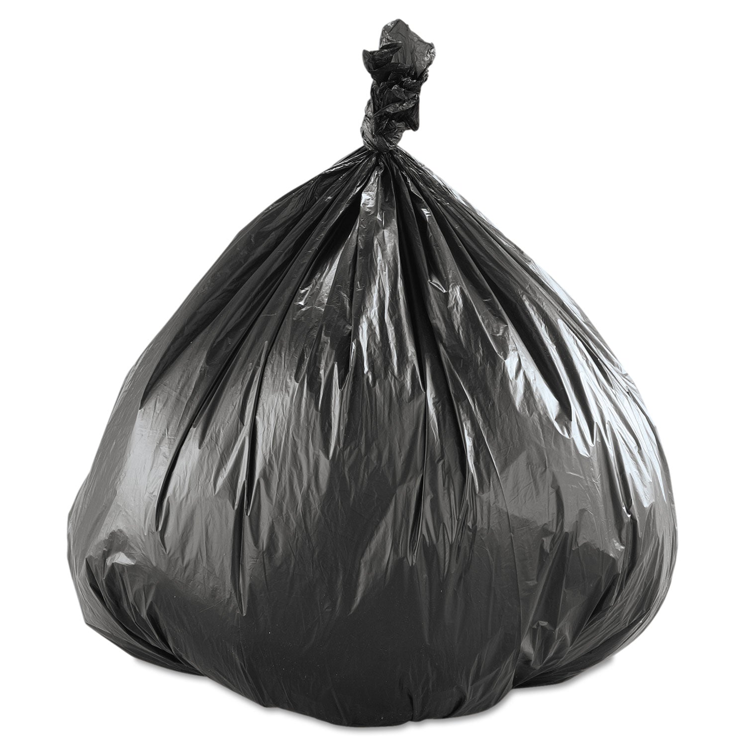 Inteplast Group High-Density Commercial Can Liners Value Pack, 45 gal, 19 microns, 40" x 46", Black, 150/Carton