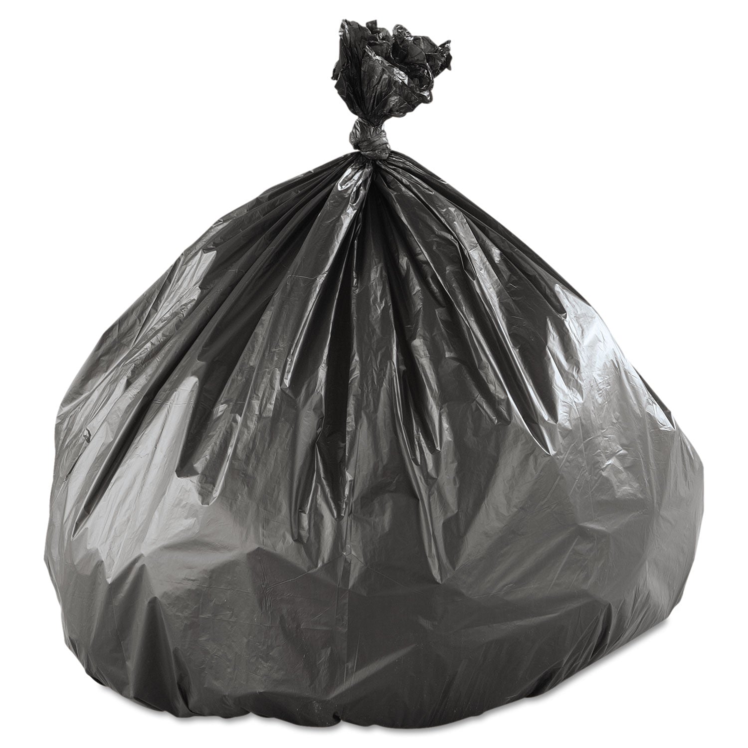 Inteplast Group High-Density Interleaved Commercial Can Liners, 45 gal, 16 microns, 40" x 48", Black, 250/Carton