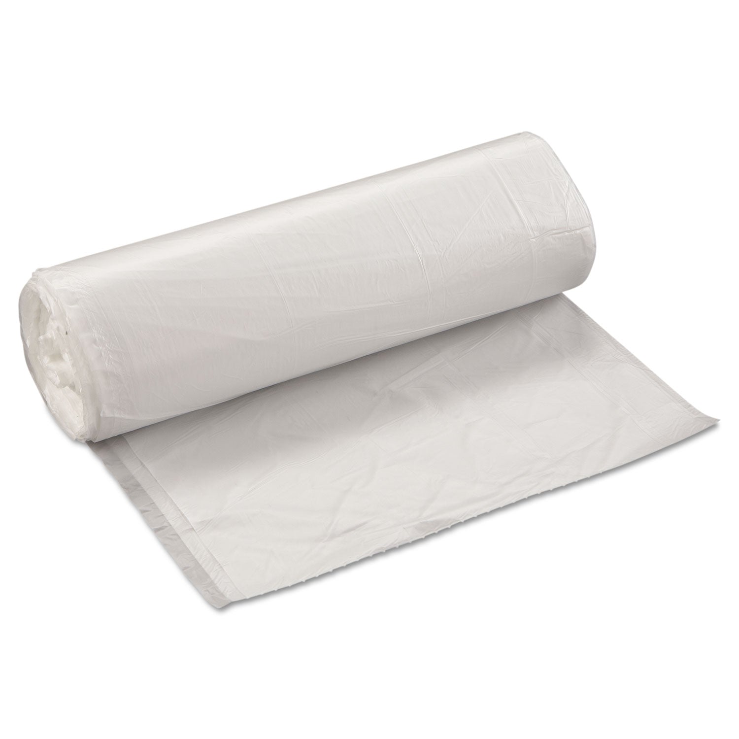 Inteplast Group High-Density Interleaved Commercial Can Liners, 60 gal, 14 microns, 38" x 60", Clear, 200/Carton