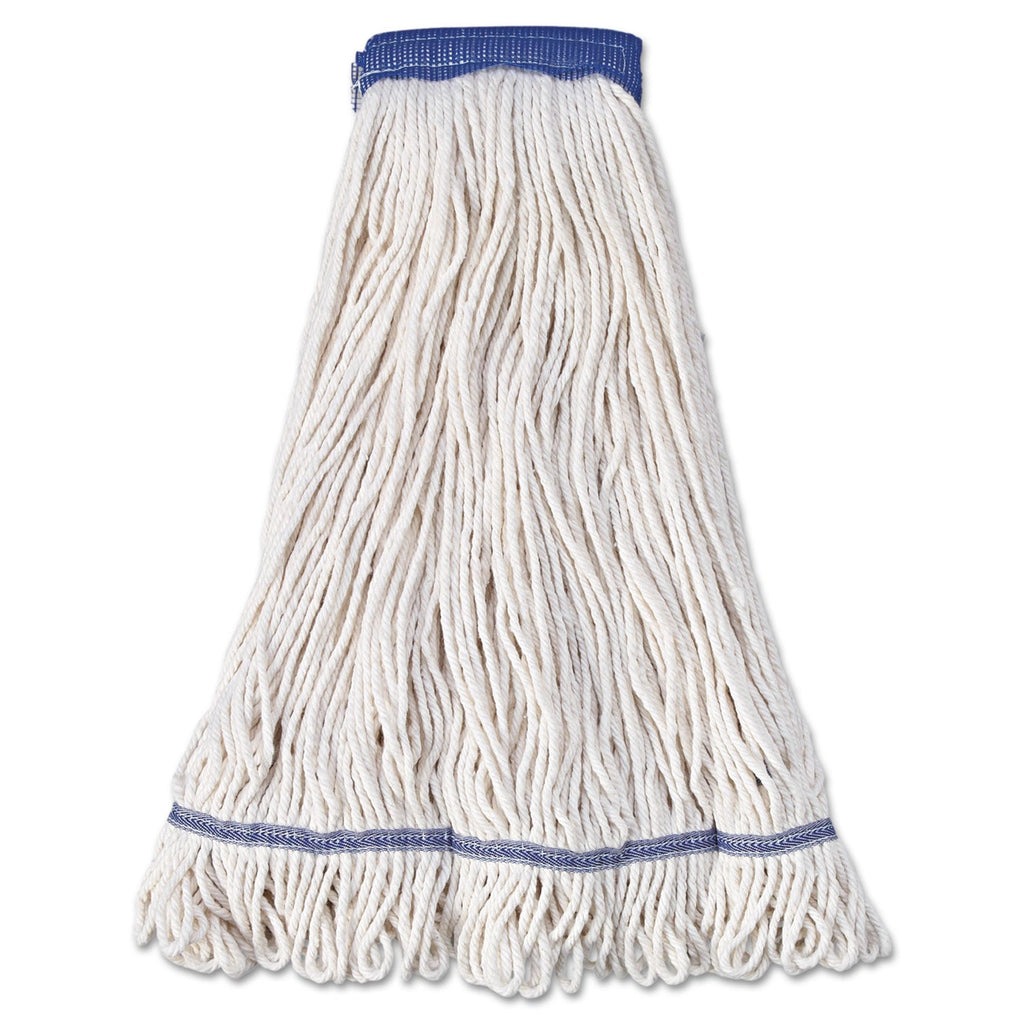 Boardwalk Super Loop Wet Mop Head, Cotton/Synthetic Fiber, 5" Headband, X-Large Size, White, 12/Carton