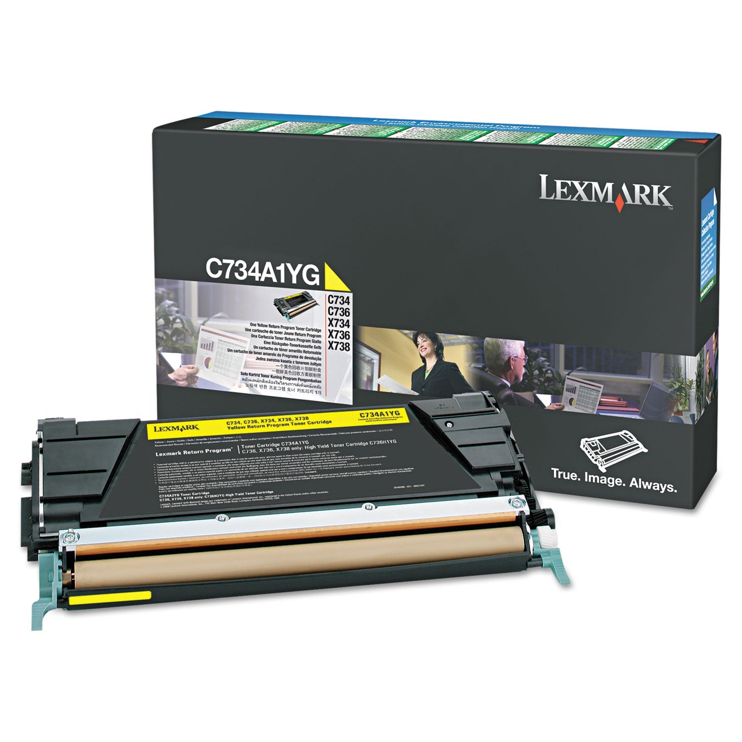 Lexmark X748H1YG Return Program High-Yield Toner, 10,000 Page-Yield, Yellow