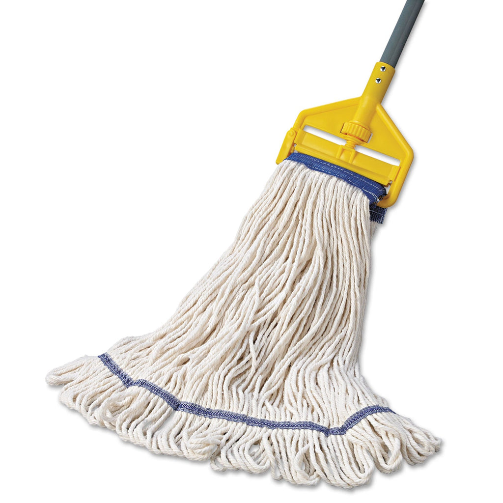 Boardwalk Super Loop Wet Mop Head, Cotton/Synthetic Fiber, 5" Headband, X-Large Size, White, 12/Carton